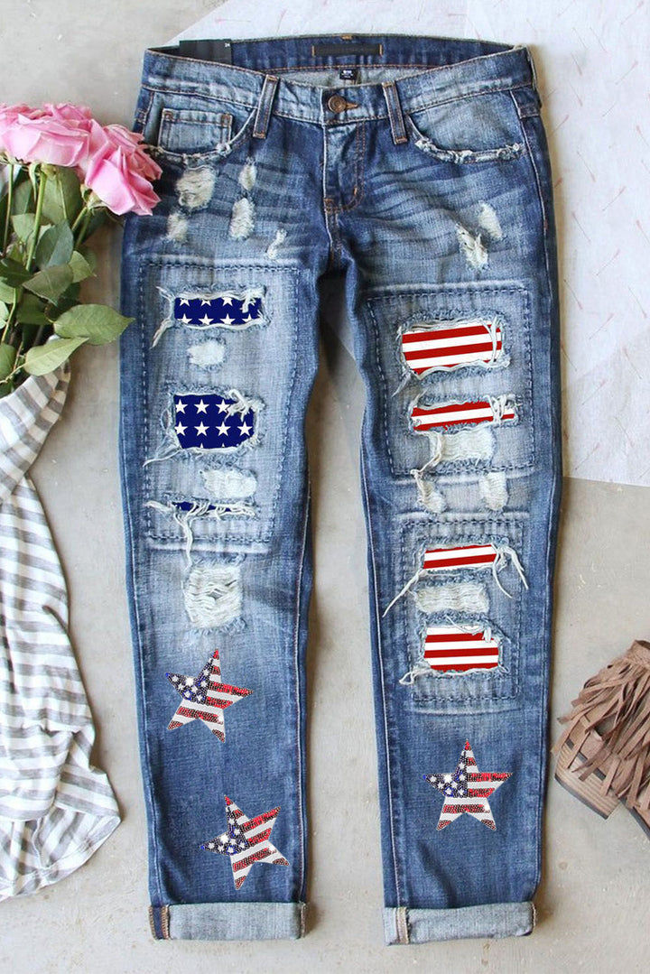 Stilla | Flag Mid-rise Talje Straight Jeans