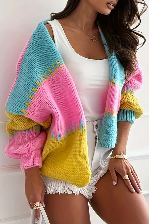 Stilla | Cozy Leisure Cardigan med Kontrasterende Sømdetaljer