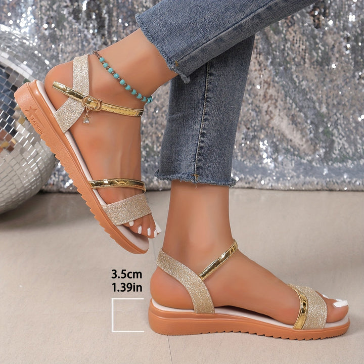 Stilla | Sandaler Med Kilehæle Plus Size Behagelige Lette Sommer Sandaler På Platform Med Spænde