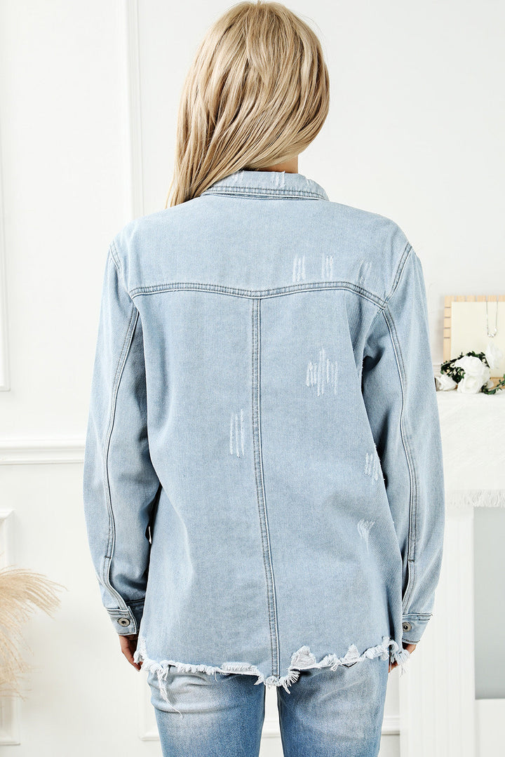Stilla | Knapper Op Frayed Hem Denim Jakke