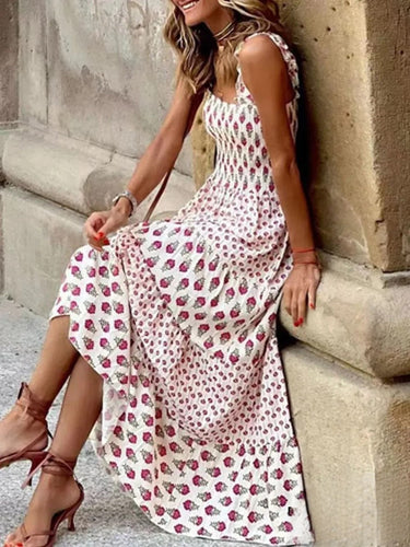 Stilla | Vintage Sommerkjole Med Boho Tryk Til Kvinder