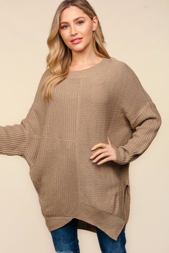 Stilla | Haptics Pullover Asymmetrisk i Størrelse Plus Med Sidematched og Tekstur
