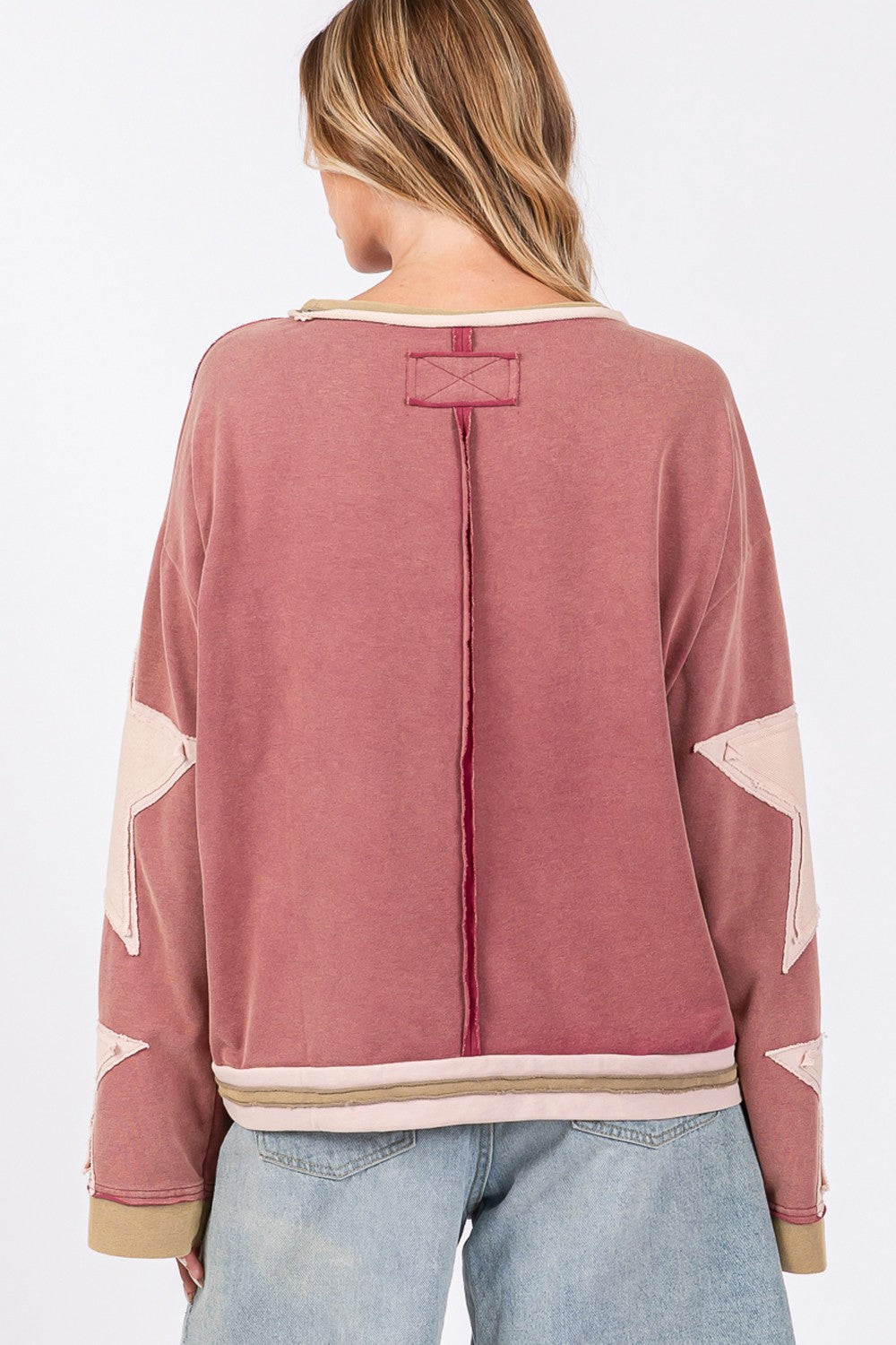 Stilla | Sweatjakke i Fleece Sage med påsyet stjernepatch