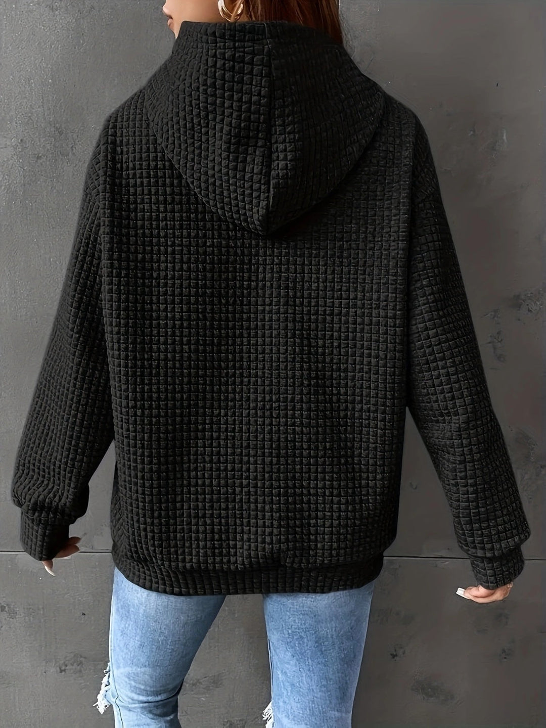 Stilla | Sweatshirt med hætte og snor og lange ærmer