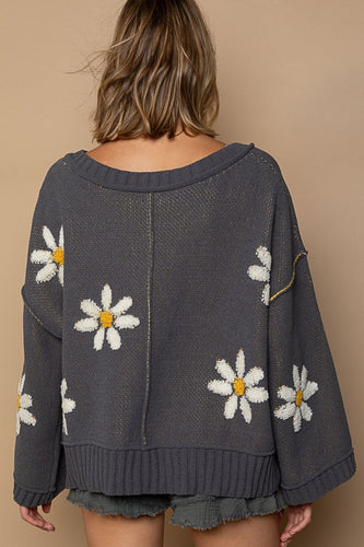 Stilla | Blød pullover med V-udskæring i chenille-stof