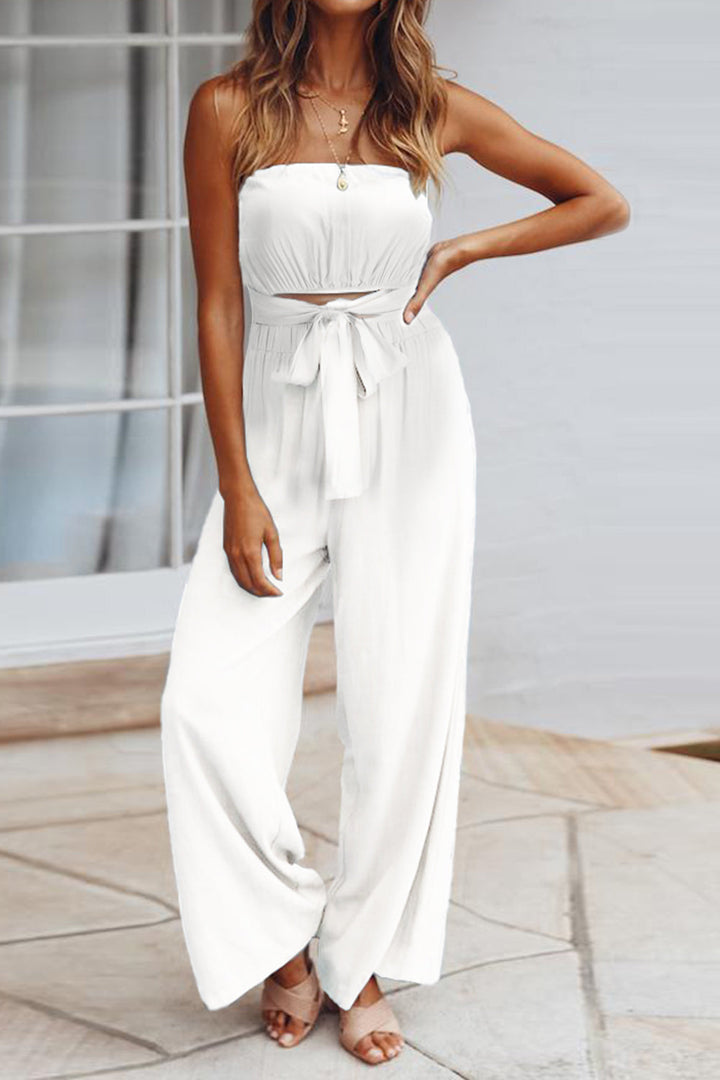 Stilla | Cutout Tube Wide Leg Jumpsuit