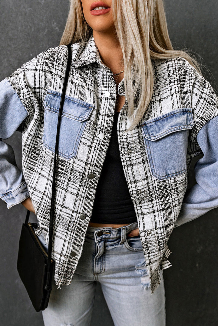 Stilla | Pocketed Snap Down Denim Jakke