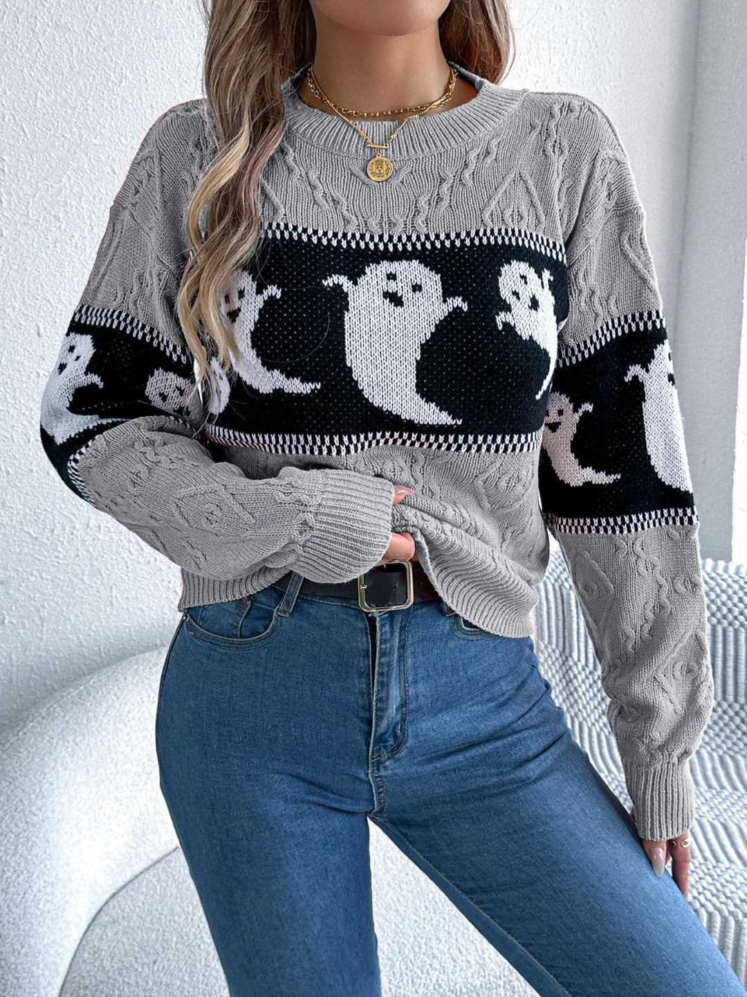 Stilla | Langærmet Pullover Med Rund Halsudskæring Ghost