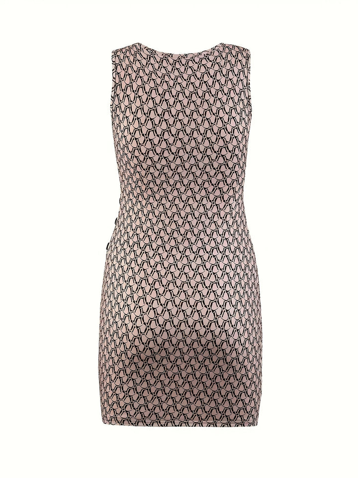 Stilla | Elegant Bodycon Kjole Med Geometrisk Mønster