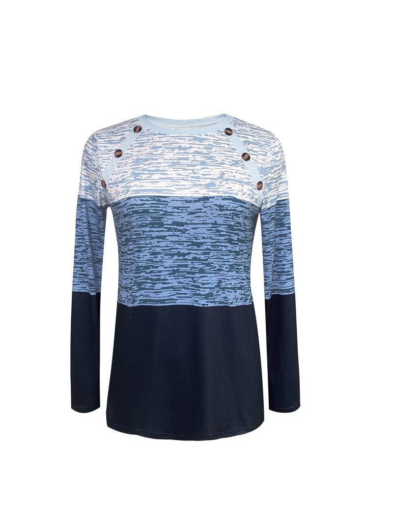 Stilla | T-shirt Rund hals color block