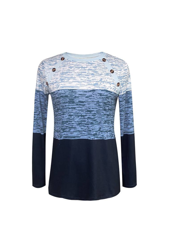 Stilla | T-shirt Rund hals color block
