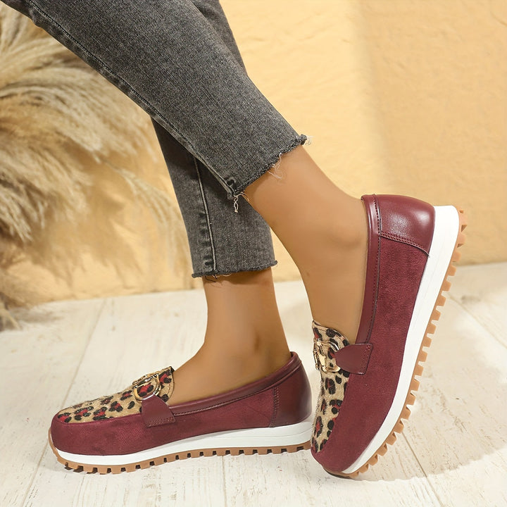 Stilla | Dame Slip on Loafers Panterprint, Skridsikre Og Komfortable