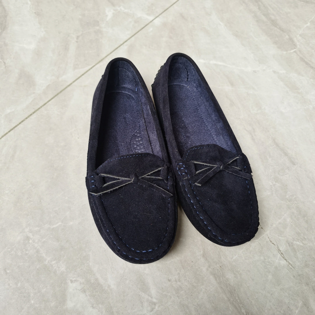 Stilla | Retro Loafers Med Sløjfe, Slip on Sko Med Rund Tå