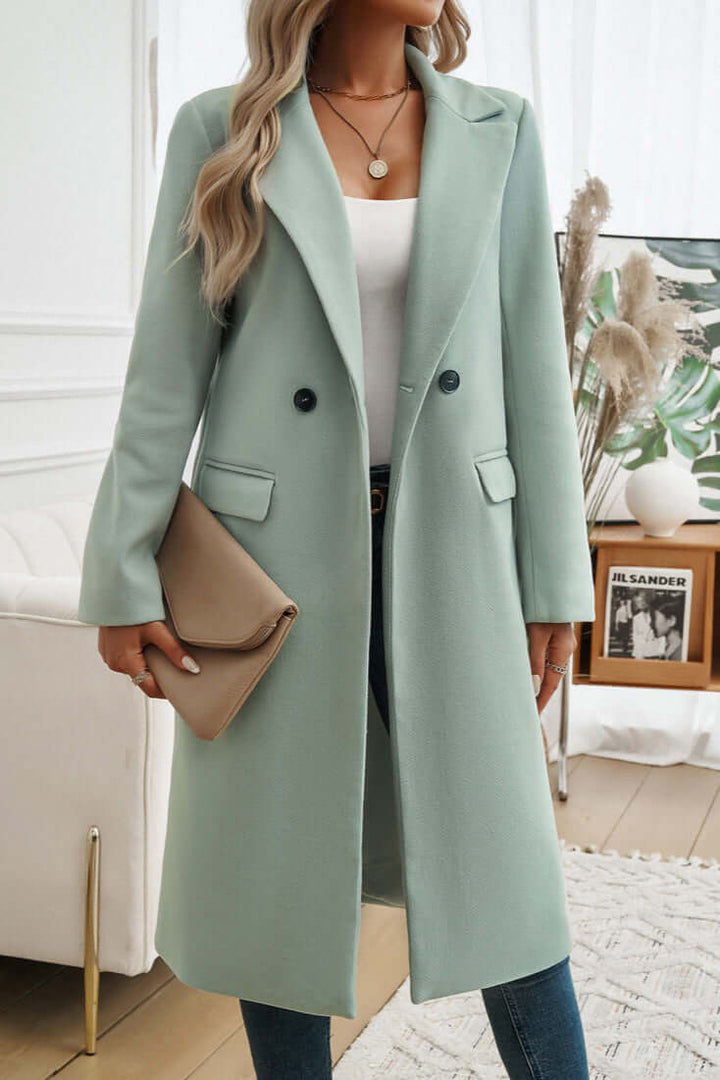 Stilla | Elegant Dobbeltknappet Langfrakke