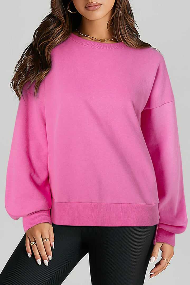 Stilla | Sweatshirt med lange ærmer og rund halsudskæring Oppe og Nede