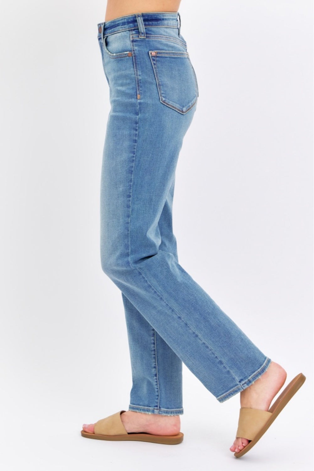 Stilla | Blå Fuld Størrelse Høj Talje Straight Jeans