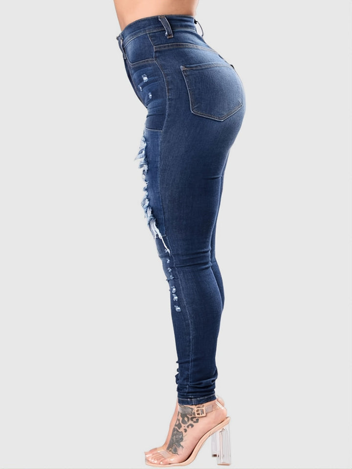 Stilla | Ripped Huller Skinny Leg Distressed Denim Jeans Bukser