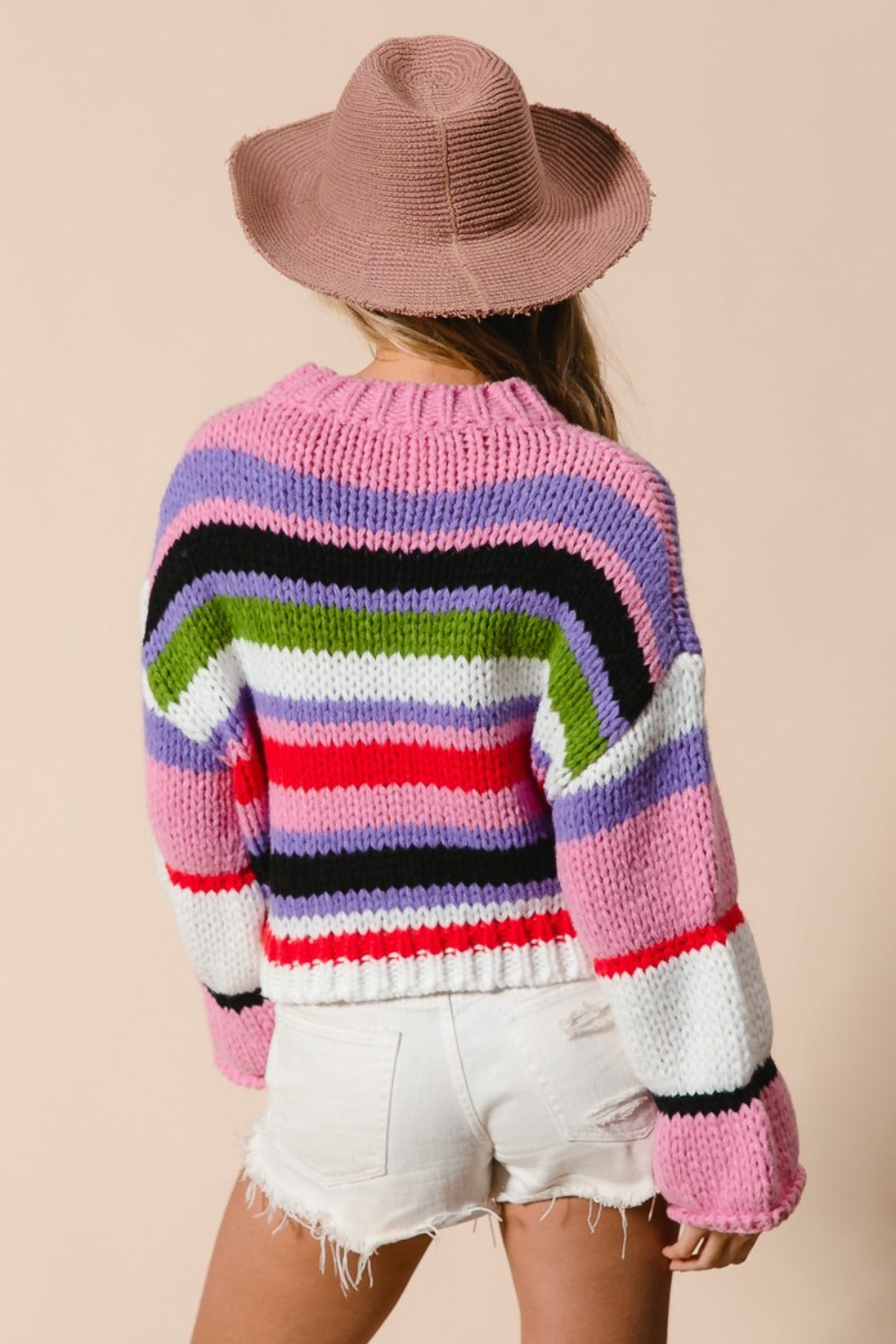 Stilla | Kort Stribet Pullover Bibi i Flere Farver