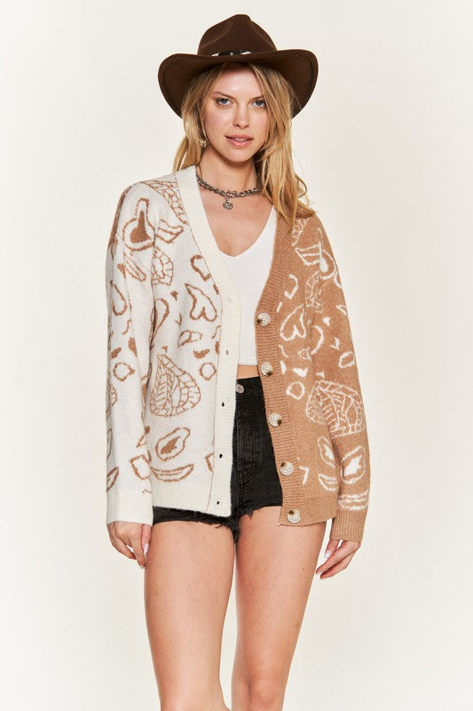 Stilla | Paisley Og Farveblok Cardigan