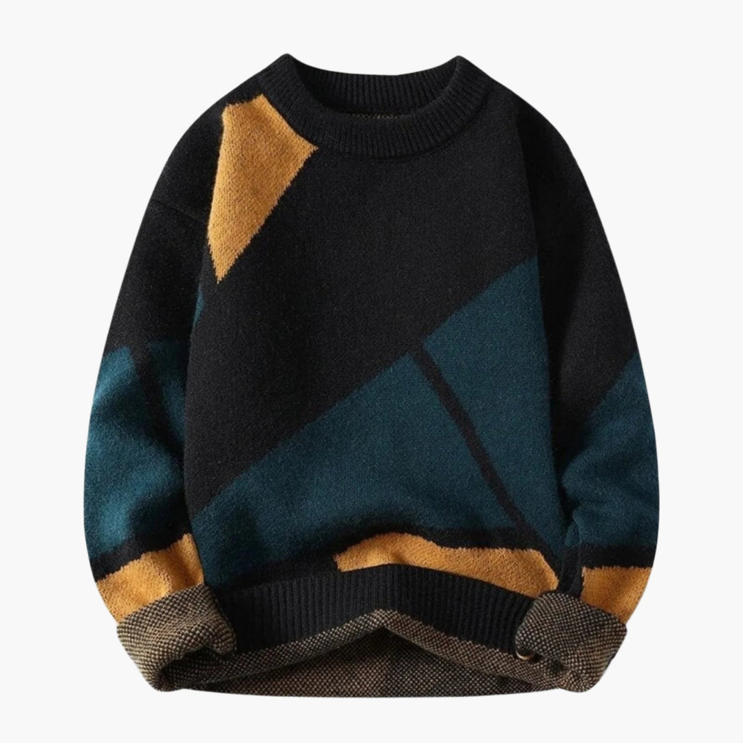 Stilla | Pullover Casual Strikpullover med Moderne Print til Hverdag og Fritid