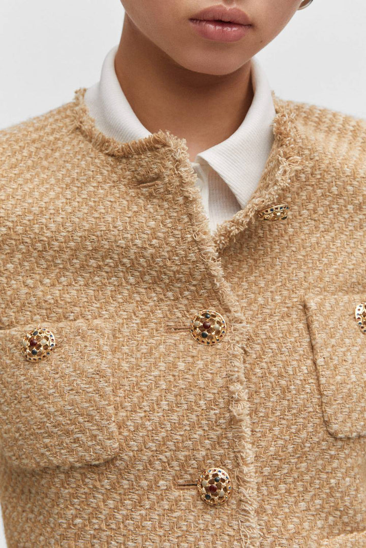 Stilla | Dame Tweed Sjal Taske Casual Frakke