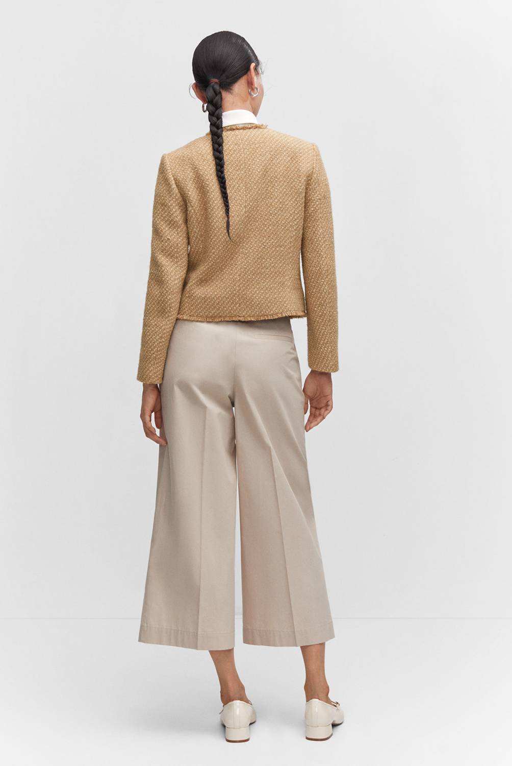 Stilla | Dame Tweed Sjal Taske Casual Frakke