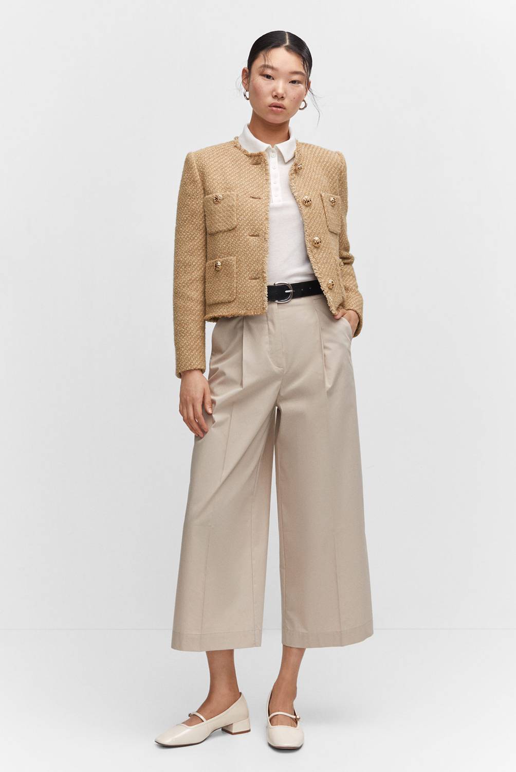 Stilla | Dame Tweed Sjal Taske Casual Frakke