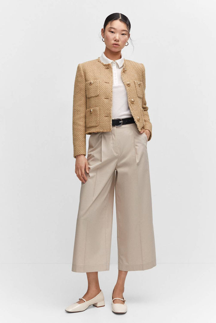 Stilla | Dame Tweed Sjal Taske Casual Frakke