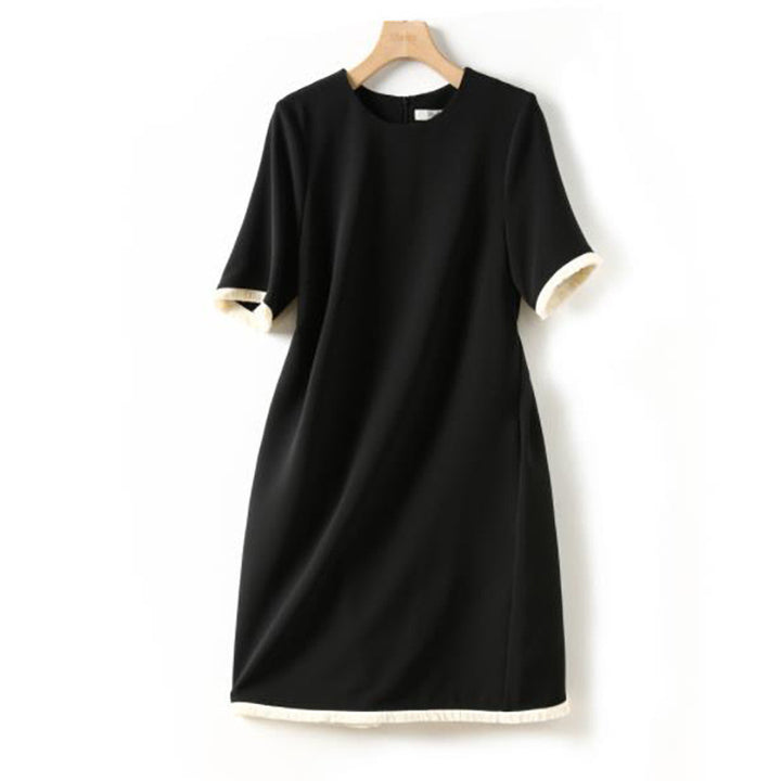 Dame elegant kjole med moderne sømdetaljer og kontrasterende afslutninger Stilla