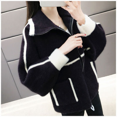 Femme Plush Zip-Up Strikjakke Stilla