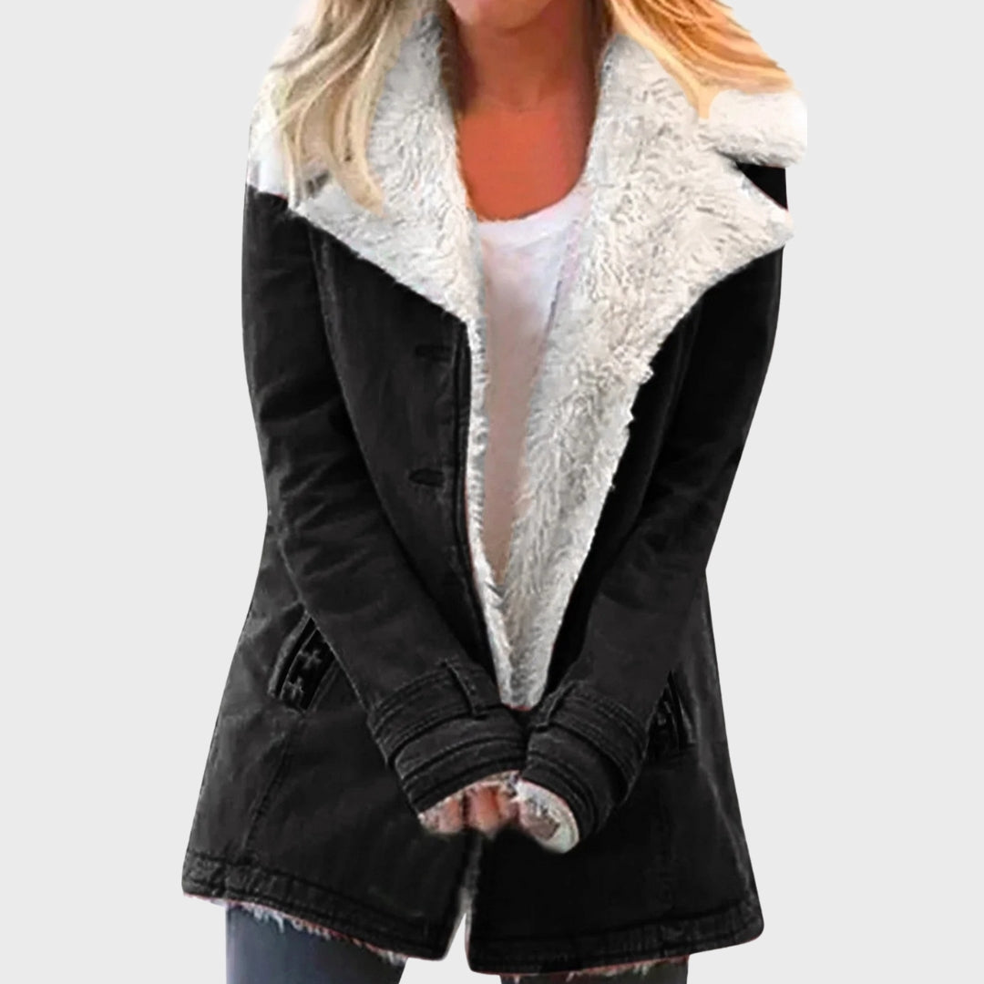 Stilla | Faux-lammeskind-foring Parka-frakke