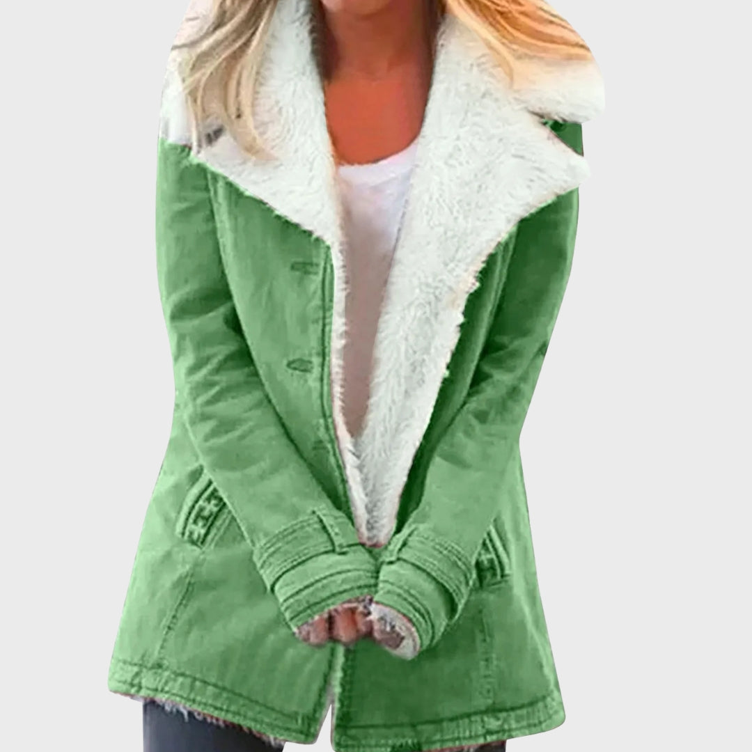 Stilla | Faux-lammeskind-foring Parka-frakke