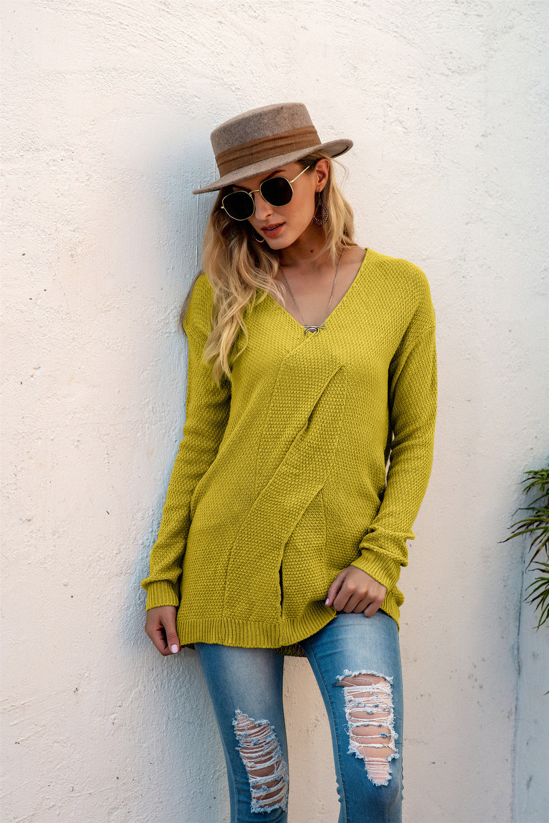 Dame moderigtigt oversized sweater med stilfuldt skulderdesign og raffinerede detaljer Stilla