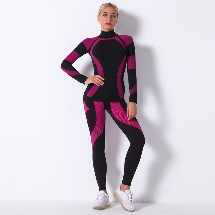 Dame kraftfuldt sportssæt med langærmet top og leggings Stilla