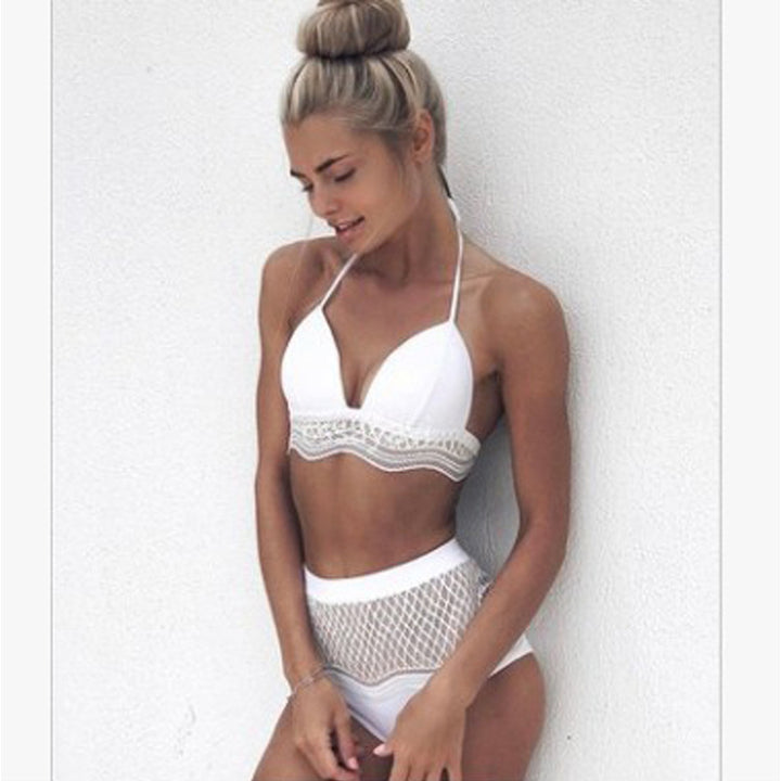Femme Hæklet Overlay Trekant-Bikini-Sæt Stilla
