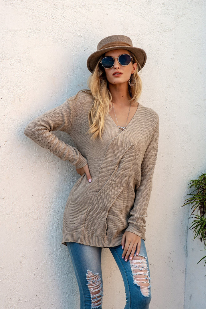 Stilla | Overdimensioneret pasform Strikket tekstur Off shoulder Draperet forkant