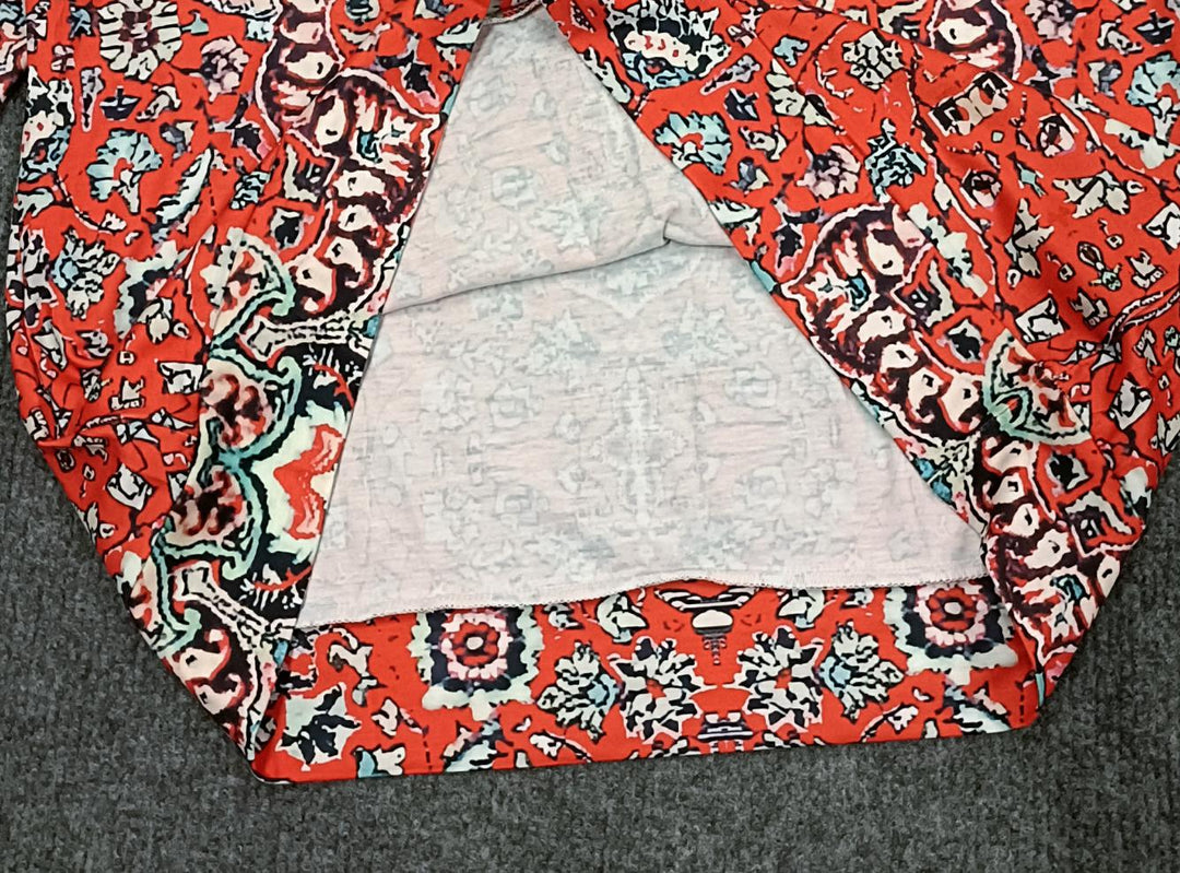 Stilla | Sweat-henley Mit Rotem Mandala-druck und Langen Ärmeln