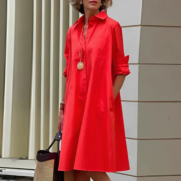 Stilla | Fashionable Kjole Med Polo Krave