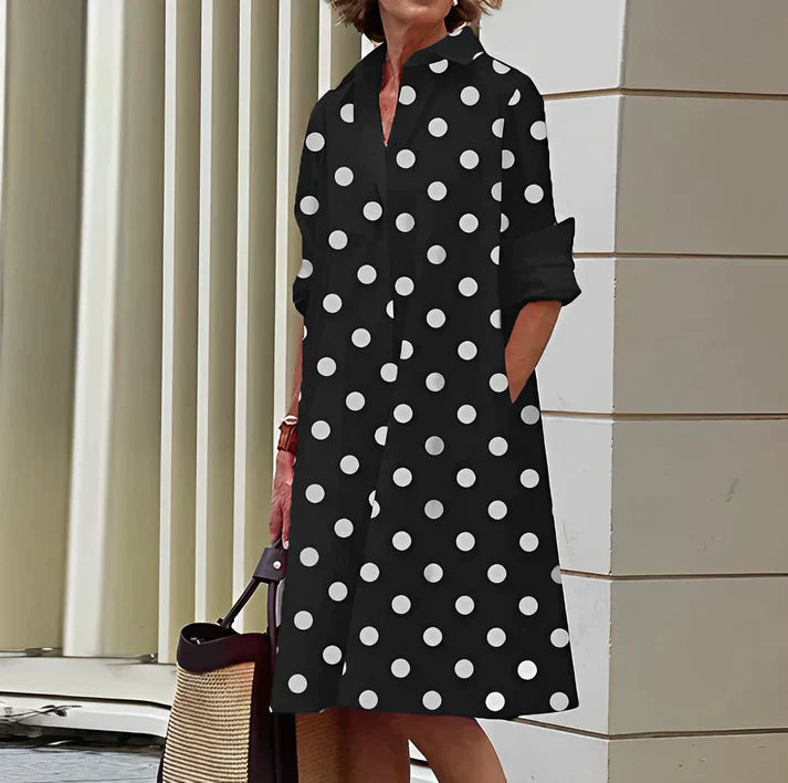 Stilla | Fashionable Kjole Med Polo Krave