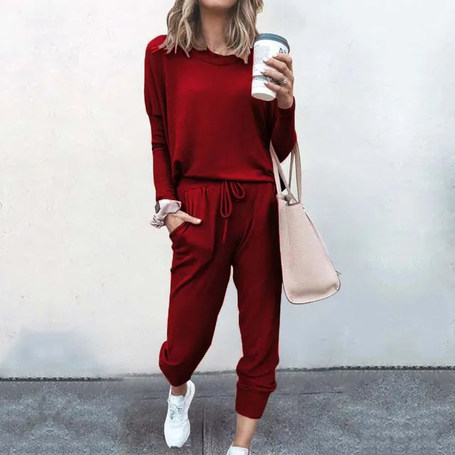 Stilla | Kvinders Afslappet Loungewear Sæt Korte Ærmer Top og Løse Bukser