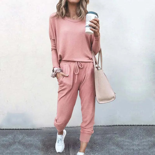 Stilla | Kvinders Afslappet Loungewear Sæt Korte Ærmer Top og Løse Bukser