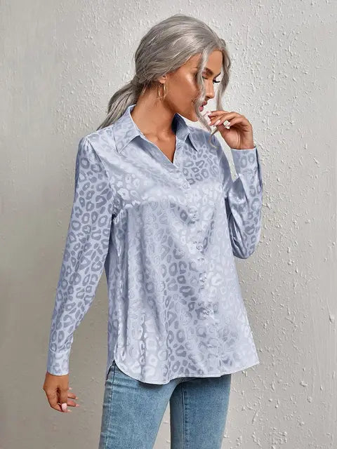 Stilla | Bluse Langærmet Leopardbluse