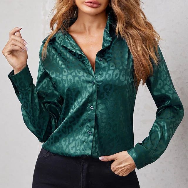 Stilla | Bluse Langærmet Leopardbluse