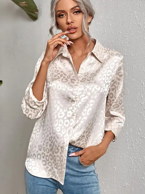 Stilla | Bluse Langærmet Leopardbluse
