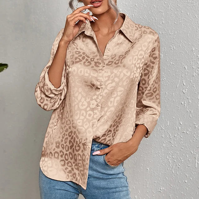 Stilla | Bluse Langærmet Leopardbluse