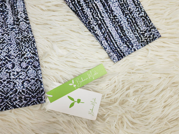 Stilla | Bluse Blau Mit Langen Ärmeln Druck Drip Luxe