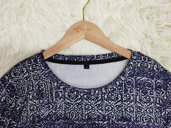 Stilla | Bluse Blau Mit Langen Ärmeln Druck Drip Luxe