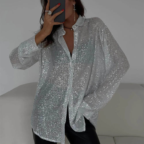 Stilla | Bluse Langærmet Glitter Bluse