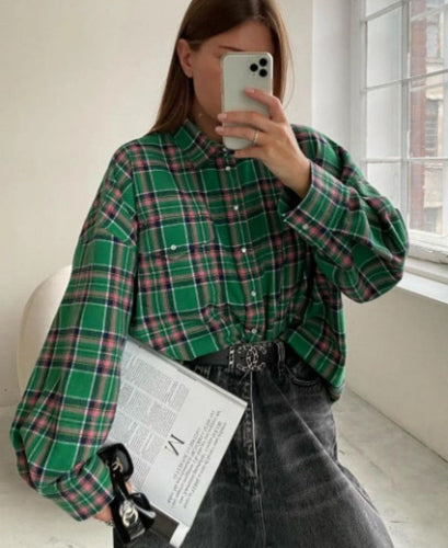 Stilla | Oversize Ternet Flannelskjorte