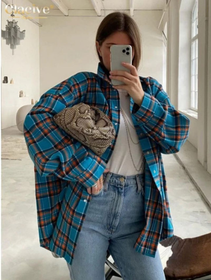 Stilla | Oversize Ternet Flannelskjorte